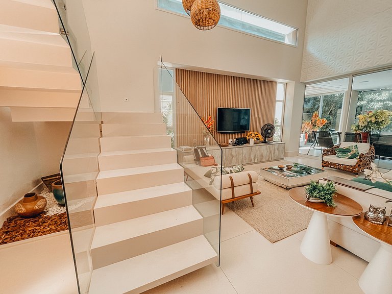 Casa 6225 - 5 suítes, piscina, sauna e translado para praia